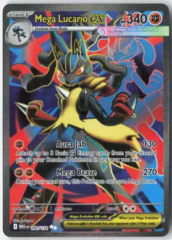 Mega Lucario ex ME01: Mega Evolution 160/132 Pokemon Card Holo - Image 1