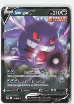 Gengar V SWSH08: Fusion Strike 156/264 Pokemon Card Holo - Image 1