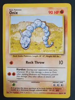 Onix 56/102 1999-2000 - Base Set 1 - Pokemon Card - Excellent Condition - Image 1