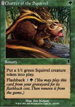 MTG Chatter of the Squirrel - Foil, Odyssey, Heavily Played, English - Image 1