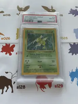 PSA 8 NM-MT Scyther Jungle Unlimited 10/64 No Symbol Error Holo Pokemon 1999 - Image 1