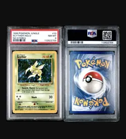 PSA 8 NM-MT Scyther Jungle Unlimited 10/64 No Symbol Error Holo Pokemon 1999 - Image 2