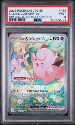 2025 POKEMON JTG EN-JOURNEY TOGETHER 184/159 LILLIE'S CLEFAIRY EX PSA 9 - Image 1