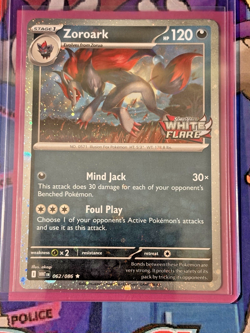 Pokemon (2025) White Flare Zoroark Cosmos Holo WHRFL Stamp 062/086 NM/M - Image 1