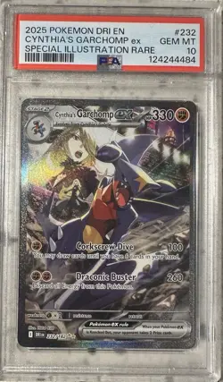 2025 POKEMON DRI EN-SPECIAL ILLUSTRATION RARE #232 CYNTHIA'S GARCHOMP EX PSA 10 - Image 1