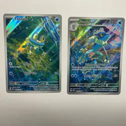 Pokemon Chaos Rising Froakie 088 and Frogadier 089 Illustration Rares - Image 1