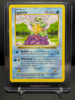 Squirtle 63/102 Pokemon 1999 Shadowless Base Set MP - Image 1