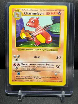 Charmeleon 24/102 Pokemon 1999 Shadowless Base Set MP - Image 1