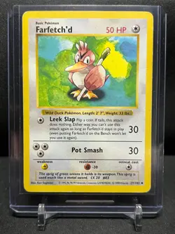 Farfetch'd 27/102 Pokemon 1999 Shadowless Base Set MP - Image 1