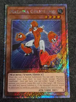 Yugioh RA03-EN234 Machina Gearframe – Platinum Secret Rare 1st Edition - Image 1