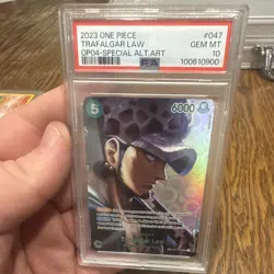 Bandai 2023 One Piece CCG Trafalgar Law OP04-047 Special Alt Art Foil PSA 10 - Image 1