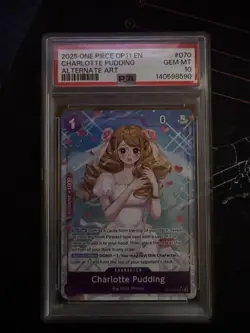 2025 One Piece Charlotte Pudding Alt Art OP11-070 A Fist of Divine Speed PSA 10 - Image 1
