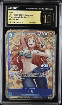 2025 ONE PIECE JP NAMI PROMO P-112 MINI-TIN VOL.2 CGC 10 PRISTINE D RC7 - Image 1