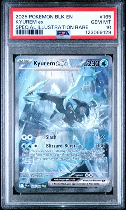 2025 POKEMON BLK EN-BLACK BOLT SPECIAL ILLUSTRATION RARE #165 KYUREM EX PSA 10 - Image 1
