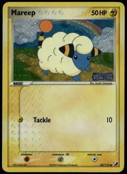 Mareep Reverse Holo 62/115 ex Unseen Forces 2005 Pokemon Card LP - Image 1