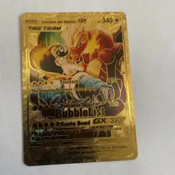 Charizard & Blastoise Tag Team GX Gold Foil Fan Art Card BubbleList🔥🔥🔥 - Image 1