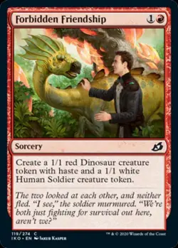 Forbidden Friendship - Light Play MTG Ikoria: Lair of Behemoths - Image 1