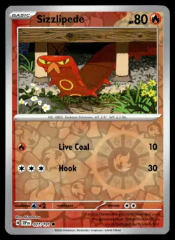 Sizzlipede 027/191 Common Surging Sparks Pokemon Reverse Holo Near Mint - Image 1