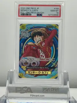 PSA 10 One Piece Japanese Monkey D. Luffy SR Promo 2024 PCC - ONE PIECE DAY' 24 - Image 1