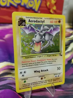 Pokemon TCG Aerodactyl Fossil Holo Card 1/62 Unlimited Rare LP Condition Vintage - Image 3
