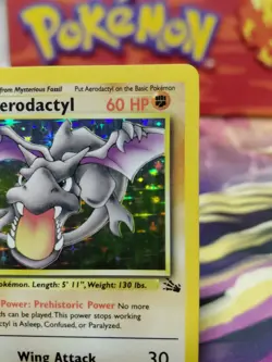 Pokemon TCG Aerodactyl Fossil Holo Card 1/62 Unlimited Rare LP Condition Vintage - Image 4