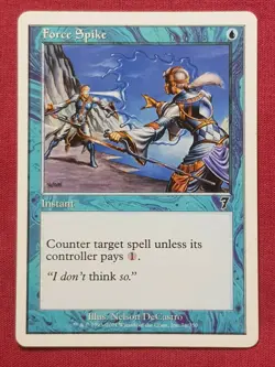 Magic The Gathering 7TH EDITION FORCE SPIKE blue card MTG - Image 1