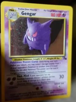 Gengar 5/62 Additional White Ink Error Fossil Holo Misprint Pokemon Card MP^ - Image 4