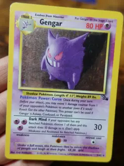 Gengar 5/62 Additional White Ink Error Fossil Holo Misprint Pokemon Card MP^ - Image 5