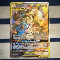 Pokemon TCG Reshiram & Zekrom GX 222/236 Cosmic Eclipse 2019 ENG UR Holo HP 270 - Image 1