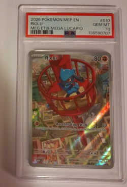 Riolu MEP 010 Illustration Rare Mega Evolution ETB Promo Pokemon PSA 10 Gem Mint - Image 1