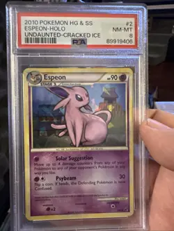Pokemon PSA 8 Espeon 2/90 HGSS Undaunted Holo 2010 Near Mint - Image 1