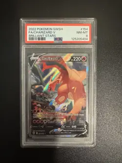 2022 Pokemon Brilliant Stars Full Art Charizard Alt Art 154/172 PSA 8 - Image 1