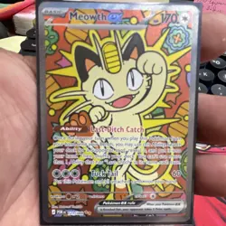 The Pokemon Company Meowth ex 121/088 Paldean Fates Ultra Rare Full Art Holo - Image 1