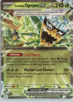 Teal Mask Ogerpon ex 012/131 Holo Double Rare Prismatic Evolutions Pokemon NM - Image 1