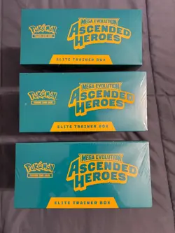 Pokemon Ascended Heroes ETB Lot Of 3 Sealed New - Image 1