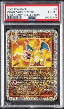 2002 POKEMON LEGEND COLL #3 CHARIZARD-REVERSE FOIL PSA 6 - Image 1