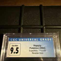 CGC Blue Label Gem Mint 9.5 Pokemon 2002 Hoppip Expedition Set Rev Holo 112/165 - Image 2