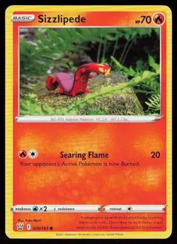 Sizzlipede 029/163 Common Battle Styles Pokemon Near Mint - Image 1