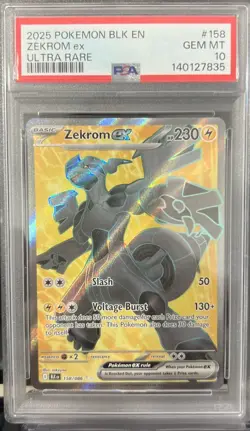 Zekrom ex (Holo) 158/086 Sv: Black Bolt Ultra Rare EN 2025 PSA 10 - Image 1