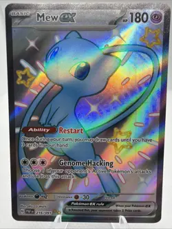 Mew EX 216/091 PAF Paldean Fates Shiny Ultra Rare Full Art LP Pokemon - Image 1