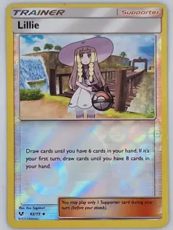 Lillie 62/73 Pokemon - Reverse Holo Sun & Moon Shining Legends MP - Image 1