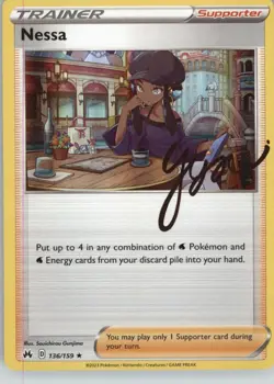 Nessa 136/159 Holo Rare Crown Zenith Pokemon Holo Near Mint - Image 1