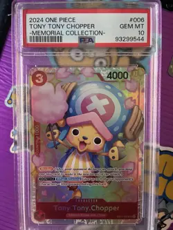 2024 ONE PIECE EB01-EXTRA BOOSTER -MEMORIAL COLLECTION- TONY TONY CHOPPER PSA 10 - Image 1