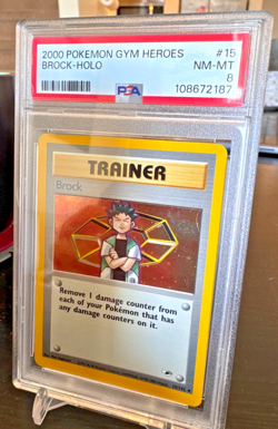 2000 POKEMON BROCK HOLO GYM HEROES #15 PSA 8 - Image 2