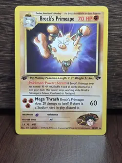 Pokemon TCG: 2000 Gym Challenge 1st Edition Brock's Primeape 35/132 Uncommon LP - Image 1