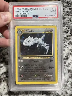 Steelix Neo Genesis 1st Edition Holo Rare Card PSA 9 15/111 - Image 1
