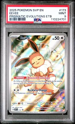2025 POKEMON SVP EN-SV BLACK STAR PROMO #173 EEVEE PSA 9 - Image 1