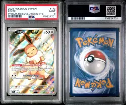 2025 POKEMON SVP EN-SV BLACK STAR PROMO #173 EEVEE PSA 9 - Image 3