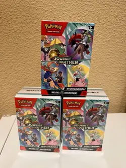 3 Pokemon TCG Scarlet Violet Journey Together Booster Bundle New Sealed - Image 1