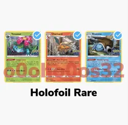 Pokemon Charizard Blastoise & Venusaur. Pokemon Go REVERSE HOLO Rare Set 3 Cards - Image 1